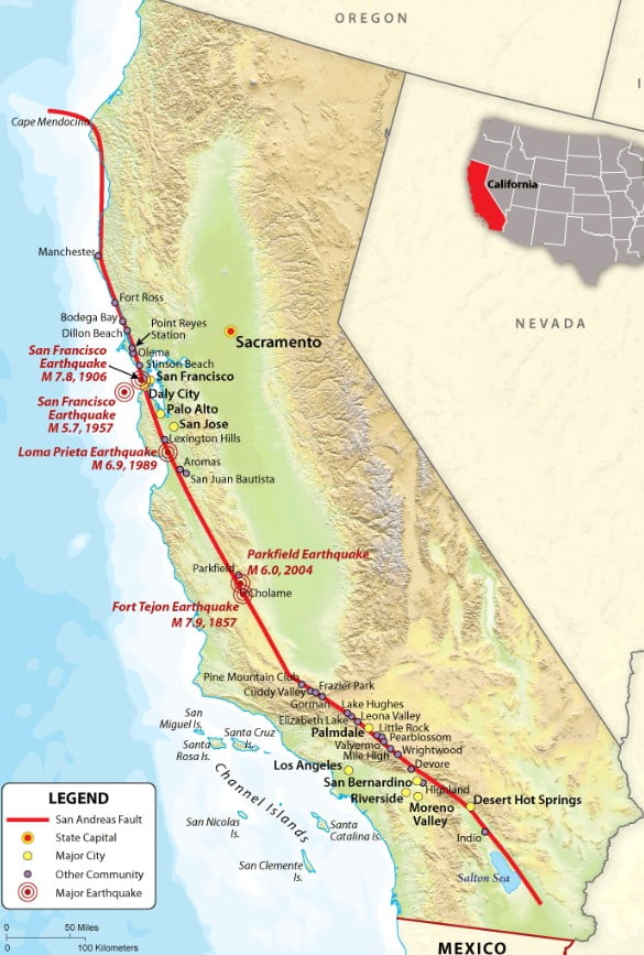 san andreas fault tectonic plates